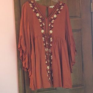 Boho bell sleeve dress